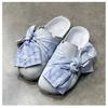 Japanese Solid Color Bow Cute Cartoon Bag Head Half Slippers Women's 25 Years of New Wear Retro College Lazy Shoes