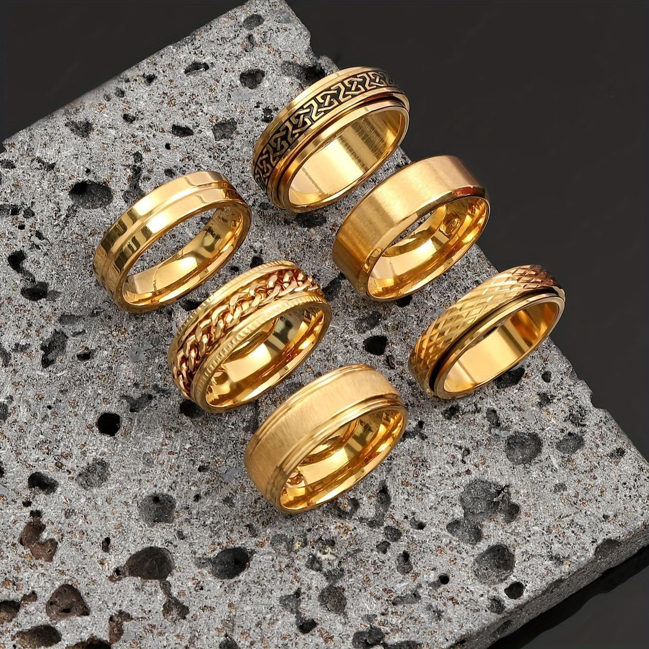 

New Stainless Steel Ring Rotatable Men s Ring Set Hip Hop Punk Titanium Steel Jewelry Factory Direct Sale 11No.