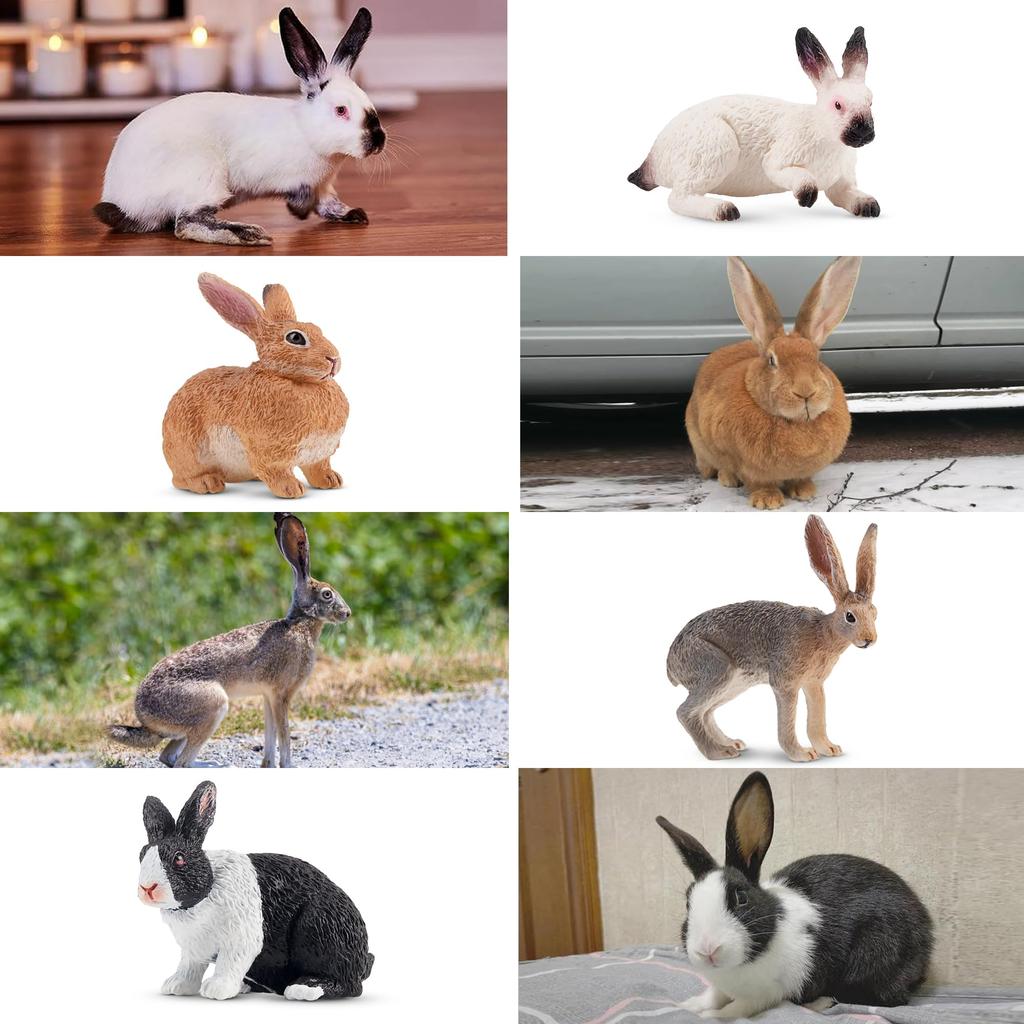 TOYMANY 12PCS Rabbit Figurines Animal Figurines Rabbit Models Realistic Animal Models Popular Animal Toys