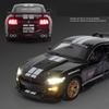 1/32 Ford Shelby GT500 Toy Car for Children Diecast Metal Miniature Model Pull Back Sound & Light Collection Gift Kid Boys