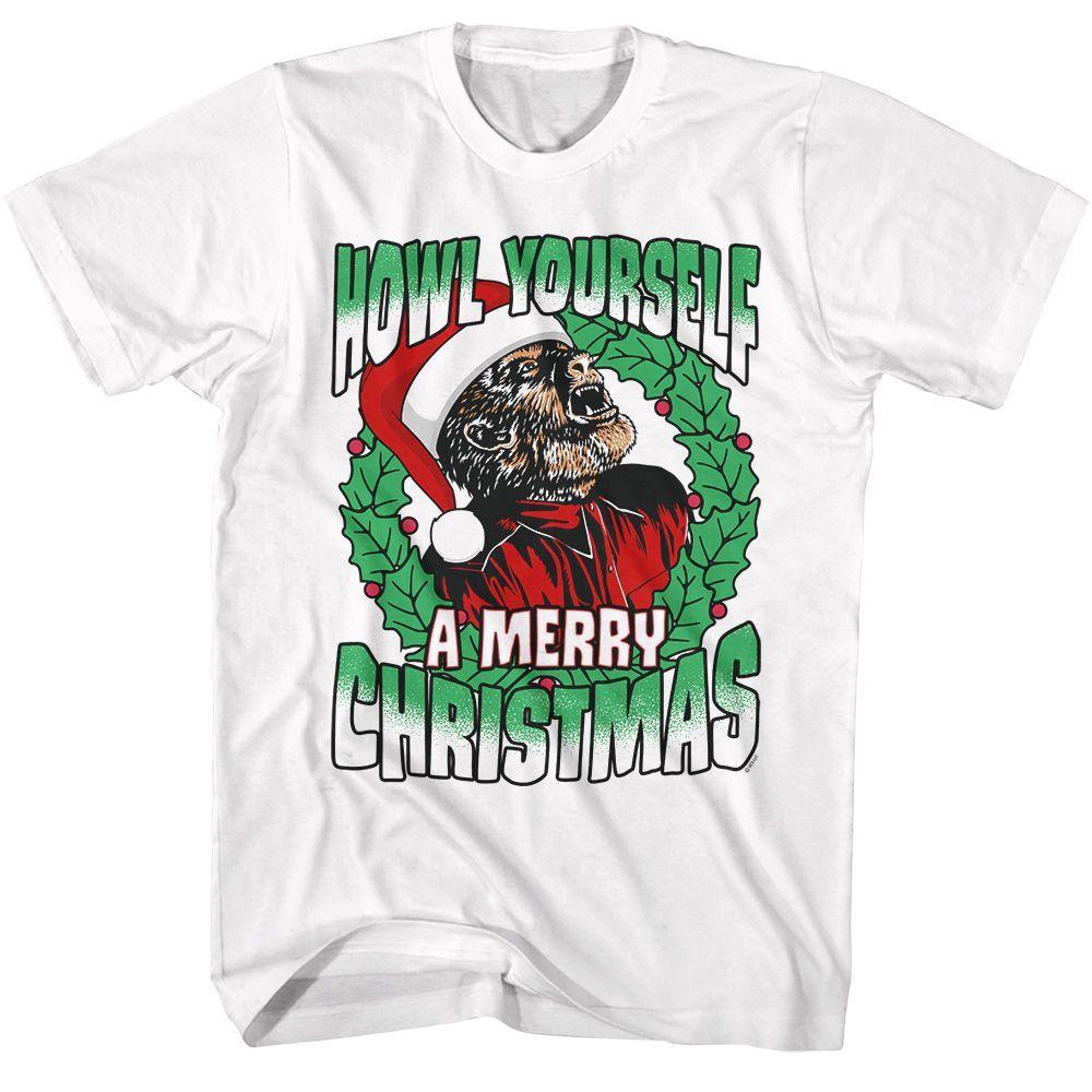Universal Monsters The Wolfman Howl A Merry White Adult T-Shirt L