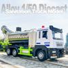 Modellino Camion Sanitario in Lega 1/50 Diecast Veicolo da Ingegneria Città Anti-Smog Suono Luci Spray Veicolo per la Pulizia Bambini Ragazzi Macchina