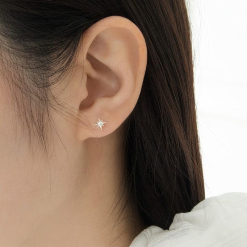 NOCTURN [925silver] SILVER SPARK PEARL STUD EARRING