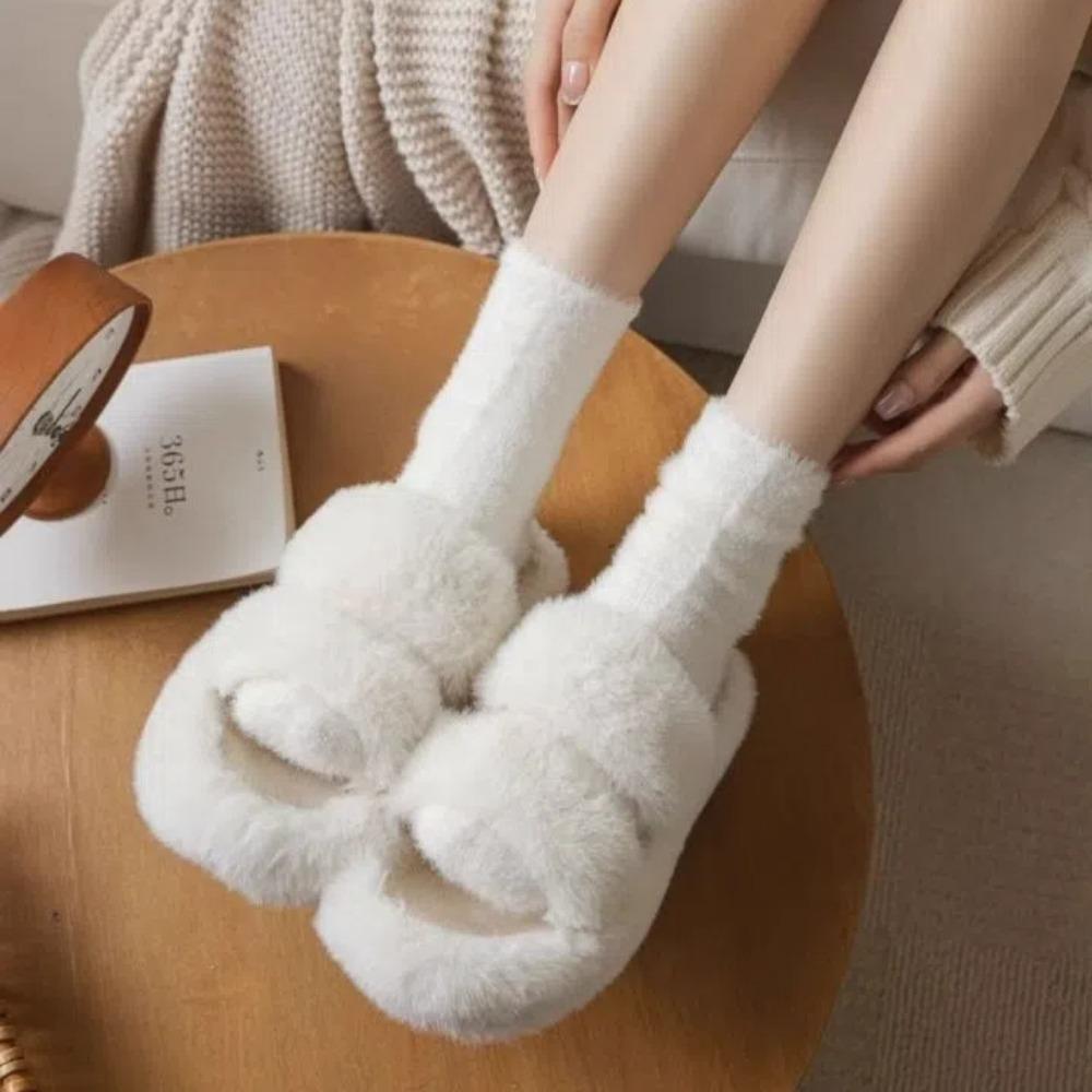 Thick Mid Tube Stockings Footwear Winter Socks Sweet Plush Socks