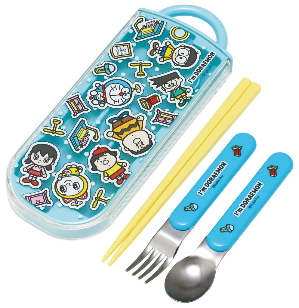 Skater Lunch Box Chopsticks Trio Set Sanrio Doraemon POP Boys Girls Children's (Chopsticks, Spoon, Fork) 16.5cm I'm TACC2-A