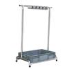 Movable Stainless Steel Mop & Broom Hanger - Floor-Standing Punch-Free Storage Rack for Balcony & Bathroom