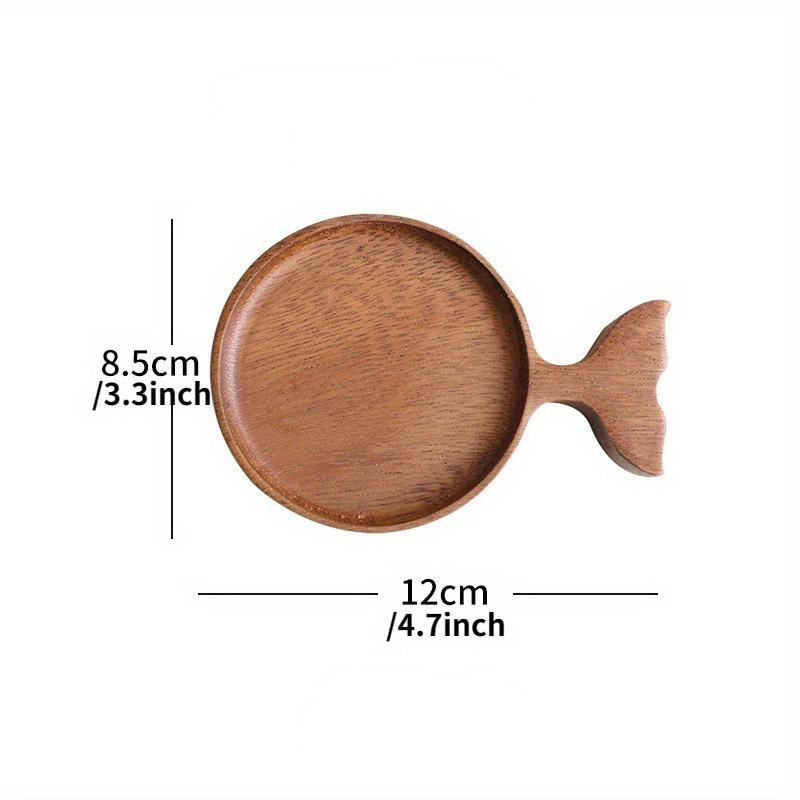 1/4Pcs Japanese Vintage Wooden Fish Trays Dish Solid Wood Sauce Acacia Hand-painted Tableware Dipping Household Commercial