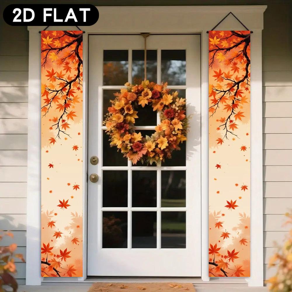 2pcs Thanksgiving Leaf Door Couplet