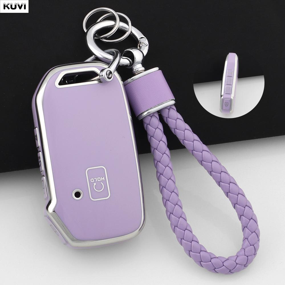 5 Buttons Tpu Car Key Case Cover Fob Keychain For Kia Ceed Cerato Forte Niro Seltos Sorento Soul Sportage Telluride K5 Keyless