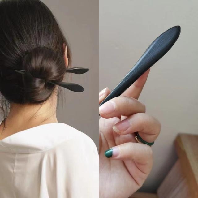 AISHG Retro Hair Clips Pins Women Wood Hair Sticks Natural Chopstick Shaped Hairpin Classic Ethnic Girl Hair Accessories Jewelry
