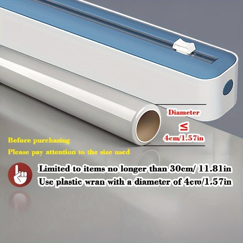 1pc Plastic Cling Film Dispenser Cutter Saran Wrap Dispenser Aluminum Foil Slider Cutter Saran Wrap Organizer Kitchen Tools