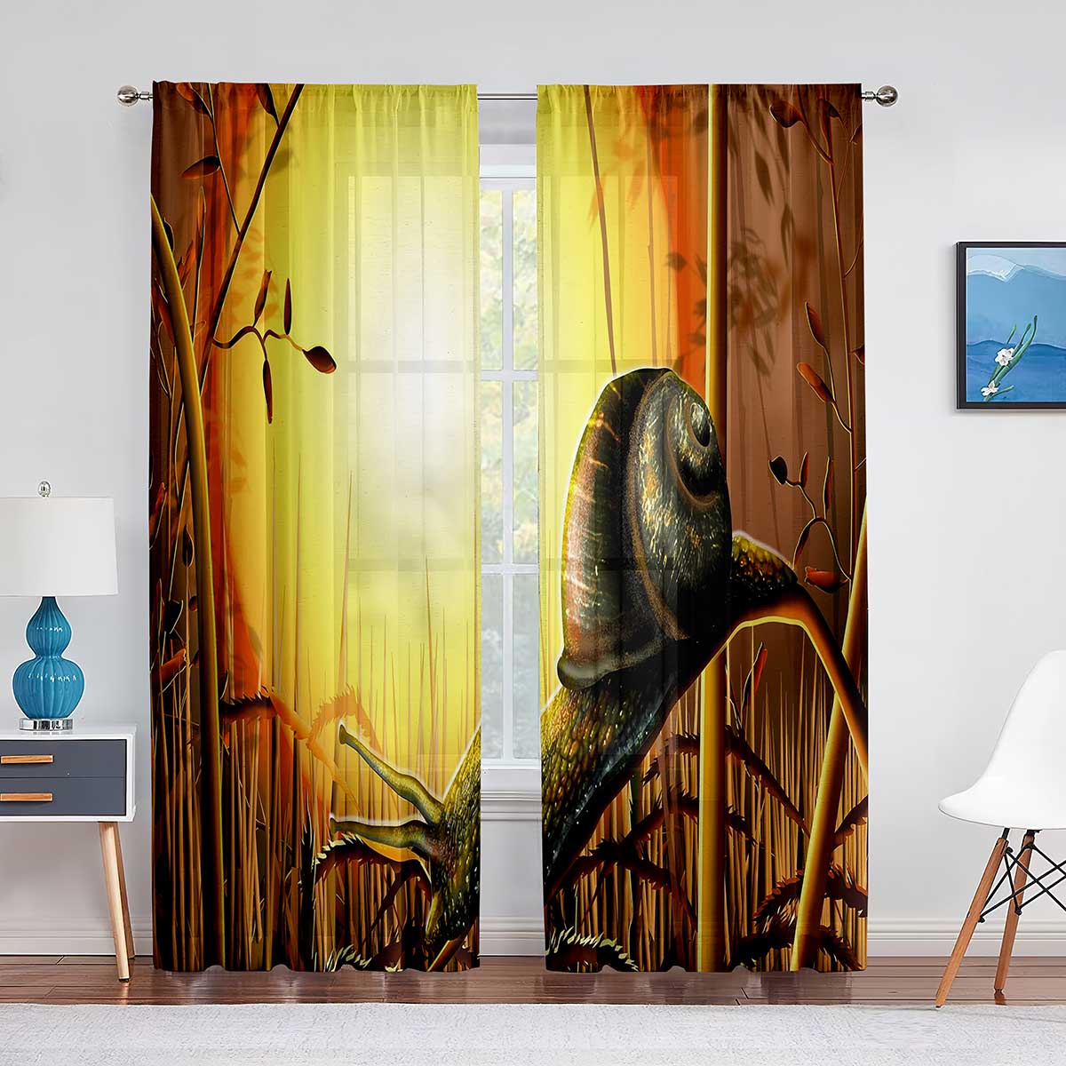 Прозрачная вуаль с милыми улитками и красными грибами — фото 7