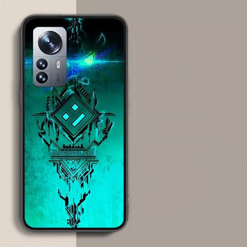 Geometry Dash Phone Case For Xiaomi Poco X3 NFC X4 GT M3 M4 M5 M5S X7 X6 X5 F6 Pro F5 F4 Mi F3 F2 Cover TPU Capa Coque Clear Pat