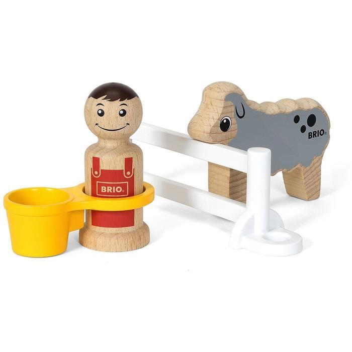 BRIO - Mouton Et Fermier En Bois - Idéal Pour Les Tout-petits - Mixte - À Partir De 18 Mois