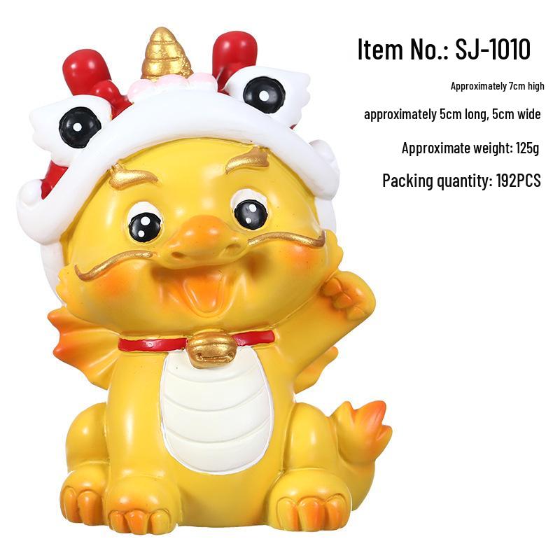 New Year Dragon Shaking Head Figurine - Cute Cartoon Dragon Desktop Decor