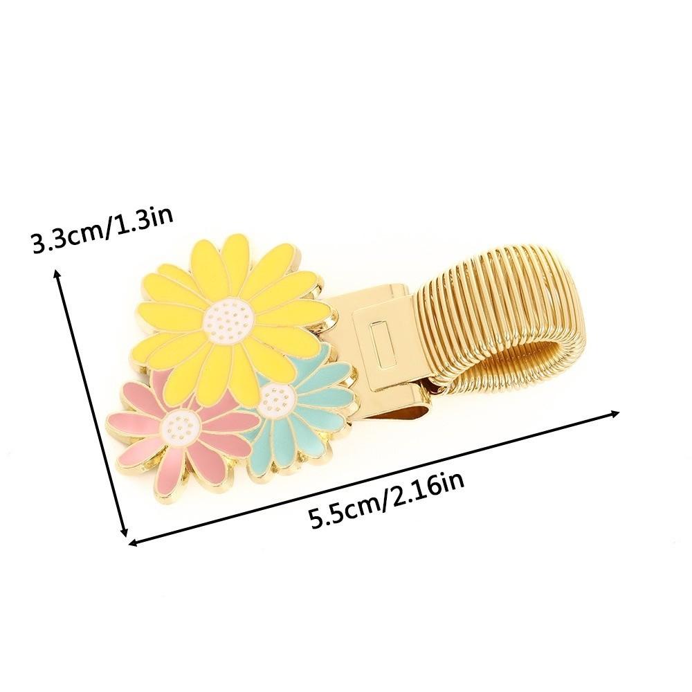 Cherry Blossom Daisy Pen Holder Metal Bookmark Spring Pen Clips with Enamel Coating Anti-lost Pen Loop Holder