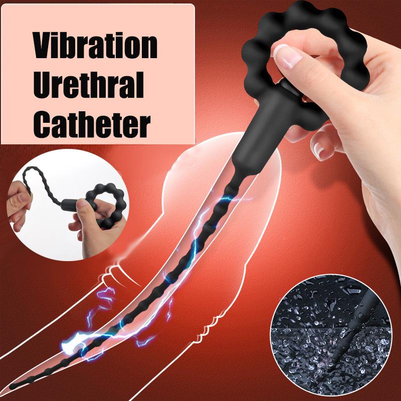 Uretrální vibrátor Silikonový vibrační penisový kolík Uretrální dilatátor Stimulace penisu Masáž Pánský masturbátor Produkt pro dospělé Sexuální hračky