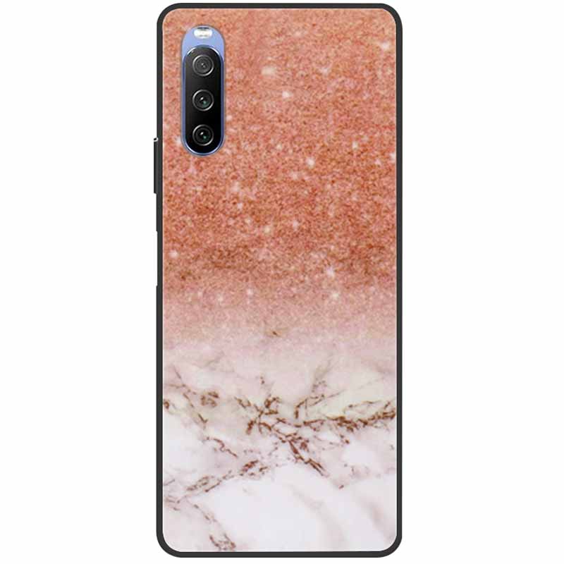 Soft Cover For Sony Xperia 10 III Case 5 III Soft Silicone Black Cases for Sony Xperia 1 III / Xperia1 XZ4 Covers Cool Marble
