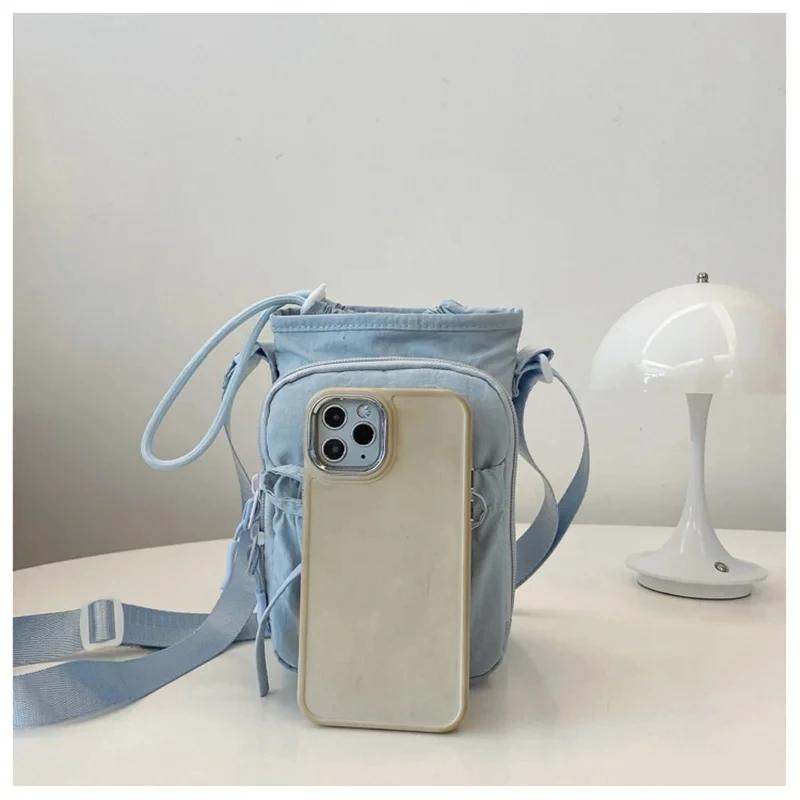 Outdoor Women's Small Bowknot Crossbody Bag Knot Mobile Phone Pouch Single oulder Bag Commuting Thermal Water Bottle Bag