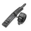 Black Leather Bdsm Bondage Set 3pcs Restraints Collars Ankle Cuff Handcuffs For Sex Bondage Set Sex Toys For Women