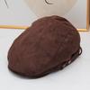 Simple button forward hat women's autumn and winter suede cap showing face small versatile beret painter hat