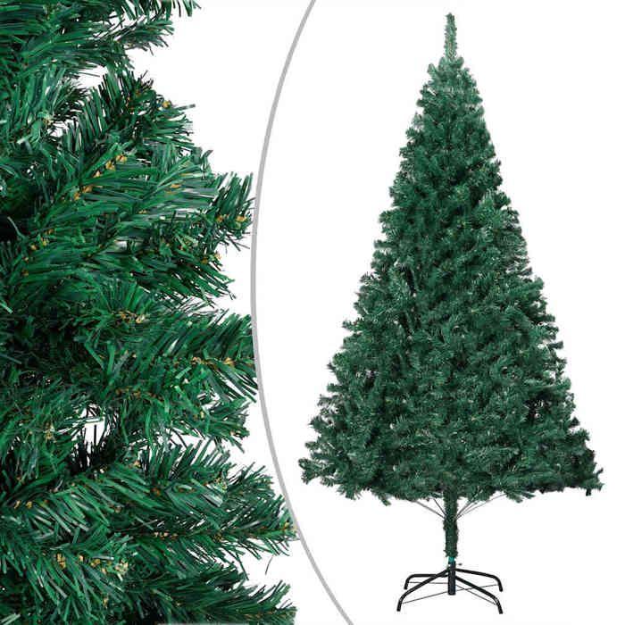 Exclusive House - Pre-lit Artificial Christmas Tree and Green Baubles 180 Cm PVC