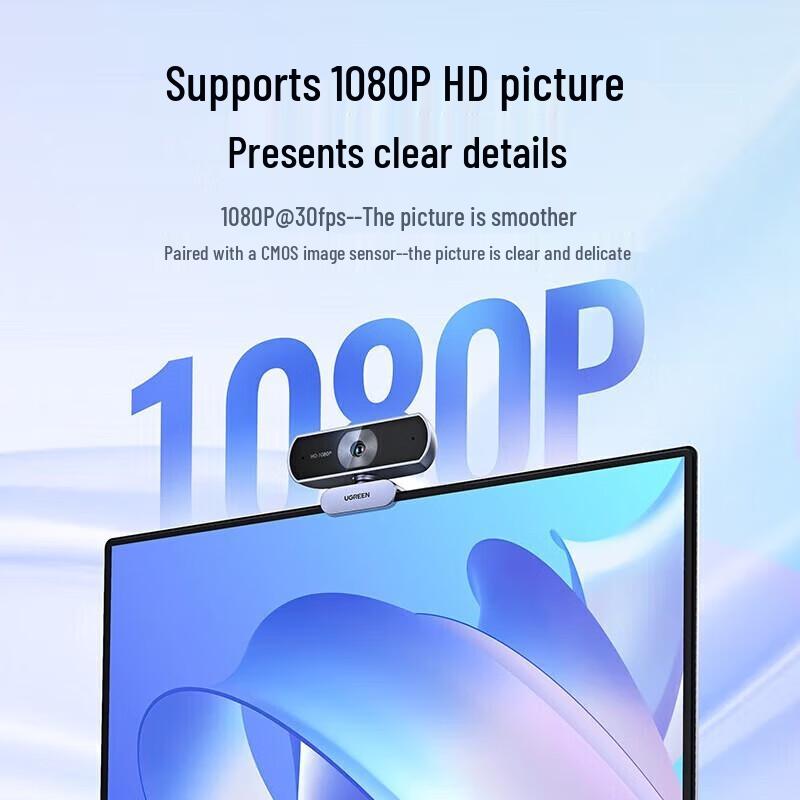 UGREEN 1080P HD USB Webcam with Dual Microphones