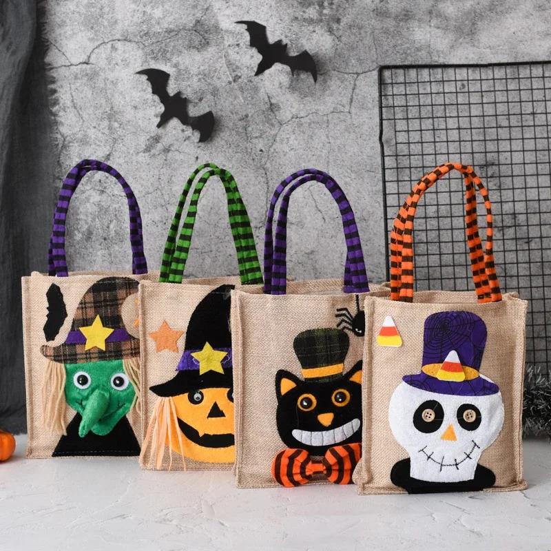 

New Halloween Gift Non Woven Handbag Candy Bag Ghost Festival Pumpkin Bag Decoration Prop Gift Bag Halloween Party Supplies 26X15cm