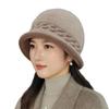 Winter hat women in the elderly knitted hat fashion versatile plush wool hat mother bucket hat new basin hat
