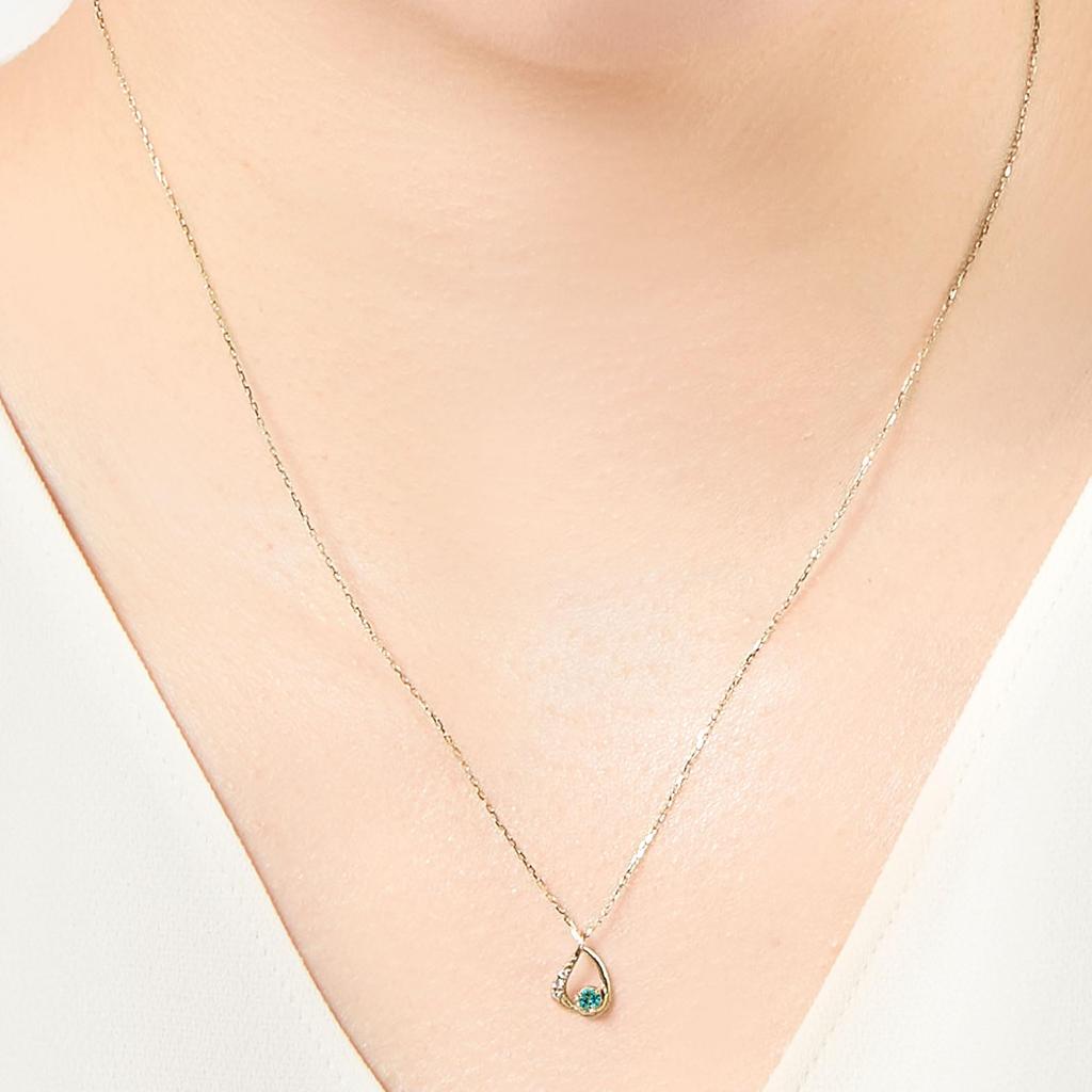 Vendome Aoyama May Birthstone Yellow Gold K10 AJVN147440EM [Official] Necklace, Emerald,