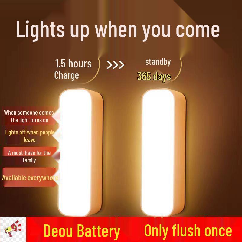 Super Bright Cordless Night Light: Intelligent Motion Sensor for Toilet, Corridor, Dormitory, and Home Use