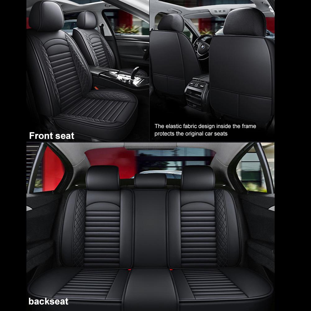 11Pcs 5 Seats Car Seat Covers Leather Full Surrounded Seat Protector Front Rear Seat Cushion Cover Cars Seat Cushion Protector
