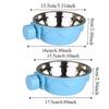 Non Tip Over Cage Mounted Cat Feeder Stainless Steel Cat Food Water Dish  Dog Feeding