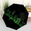1pc Chess Heartbeat Automatic Folding Umbrella - Windproof Compact Travel Umbrella with Auto Open/Close, 8-Rib Heavy-Duty Shaft for Women/Men A008