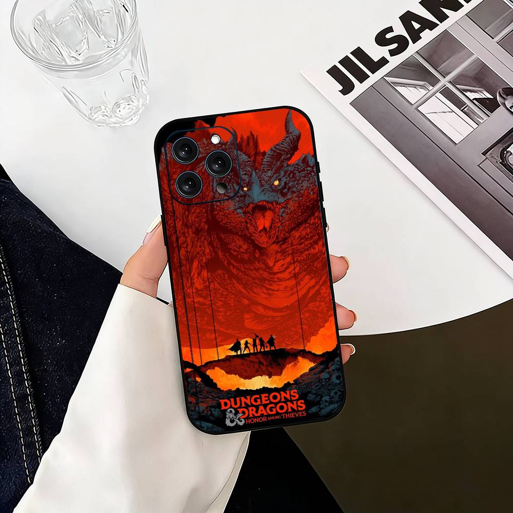D-dungeons and D-Dragons  Phone Case For iPhone 17,16,15,14,13,12,11 Plus,Pro Max,XS,Soft Silicone Black Cover iPhone15plus