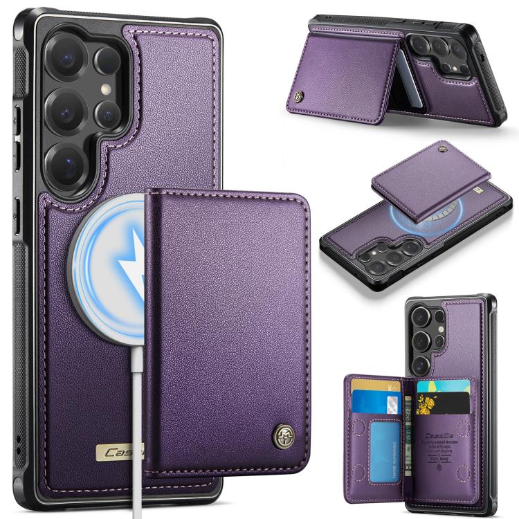 CaseMe Me80 Magnetic RFID Wallet Phone Case For Samsung Galaxy S24 FE 5G, Detachable Multi Card Slot Kickstand Anti-Theft Cover