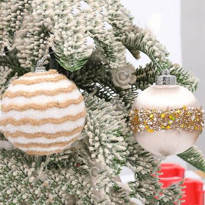 9 Stück 8 cm Weihnachtsbaumkugel-Set Großer Bemalter Weihnachtsbaum-Dekorationsanhänger Bruchsicher Kreatives Hängendes Ornament Party