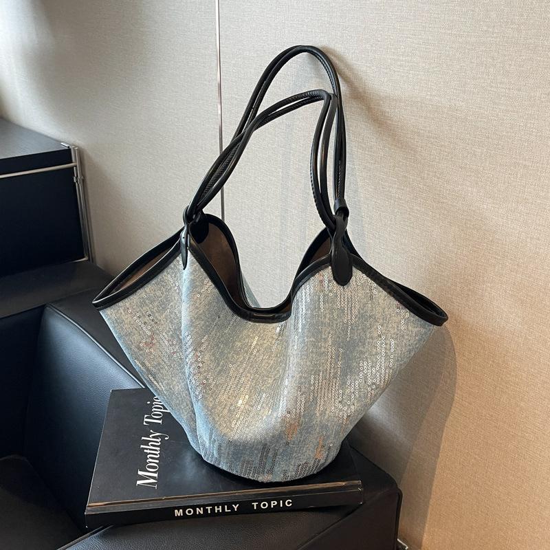 Bag Summer High-end Sense Niche Texture Underarm Bag 2025 New Denim Vegetable Basket Large-capacity Messenger Bag