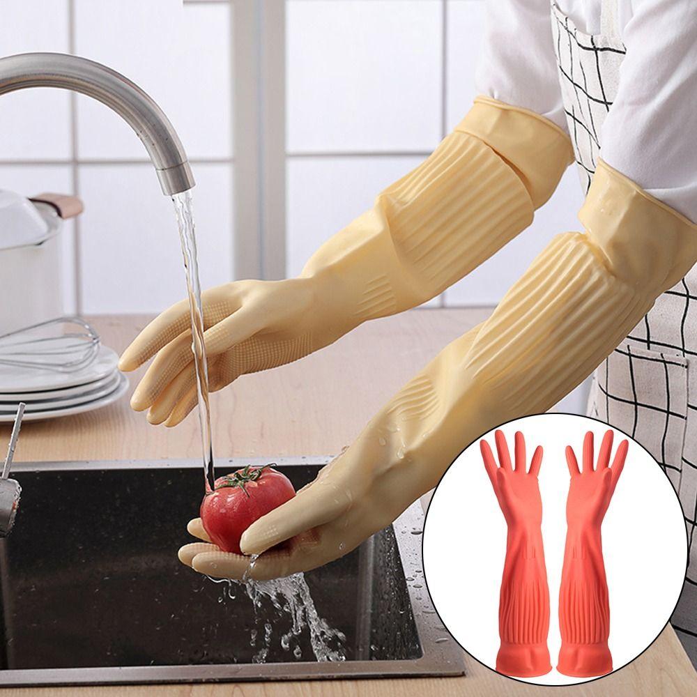 Luvas Domésticas de Borracha Impermeáveis Luvas Grossas para Lavar Carro Luvas de Limpeza de Cozinha