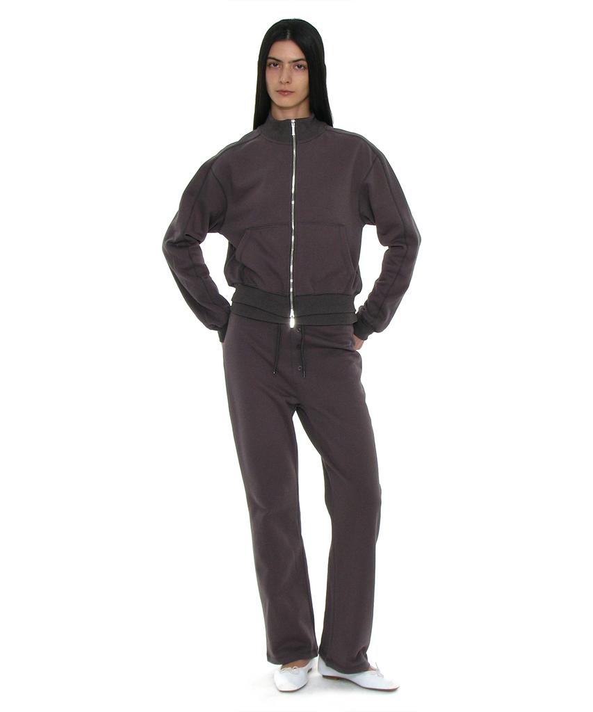 PARTIMENTO WOMEN Pwc Cotton Turnover Waist Sweatpants_Charcoal