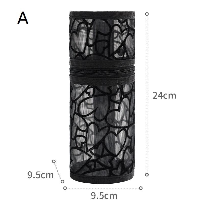 

Mesh Round Cosmetic Storage Bag Pouch Large Capacity Makeup Brush Organizer Pouch Travel Cosmetics Case For Brushes & Tools