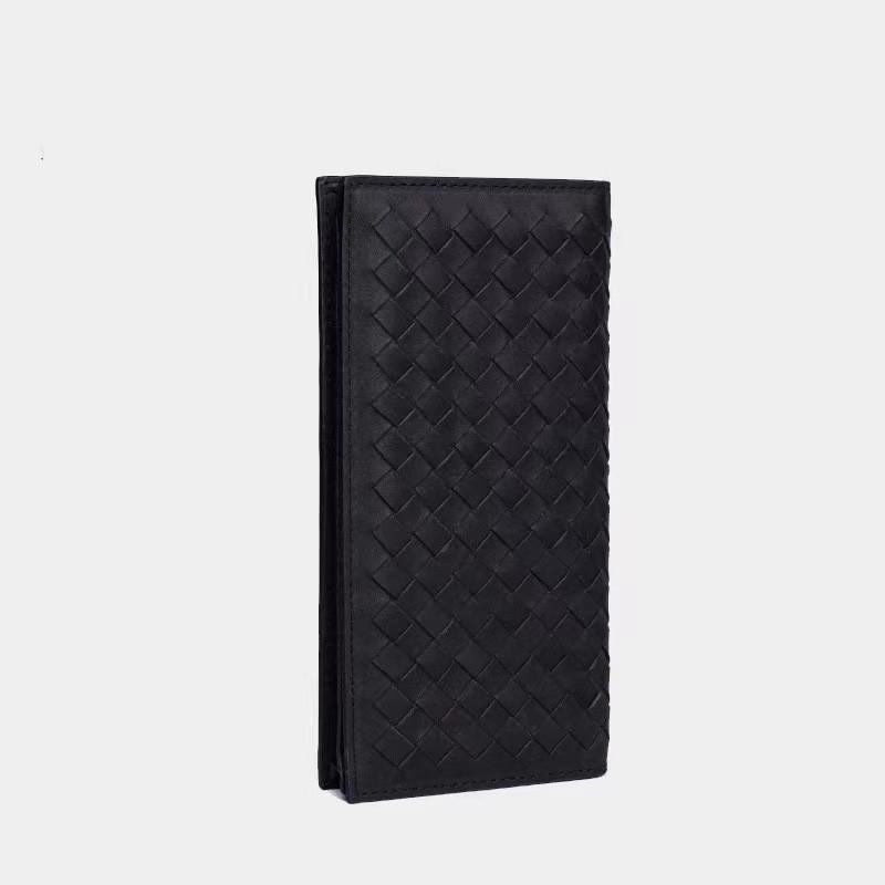 Genuine Leather Handcrafted Woven Clutch Wallet Women Men Large Capacity Bifold Purse With Multiple Card Slots