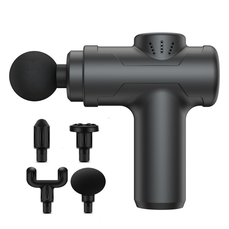 

Спортивный фитнес фасциальный пистолет 4 вида массажных головок можно менять 6 регулируемых скоростей 6 мм глубокий массажный удар мини фасциальный пистолет Type C Charge чёрный