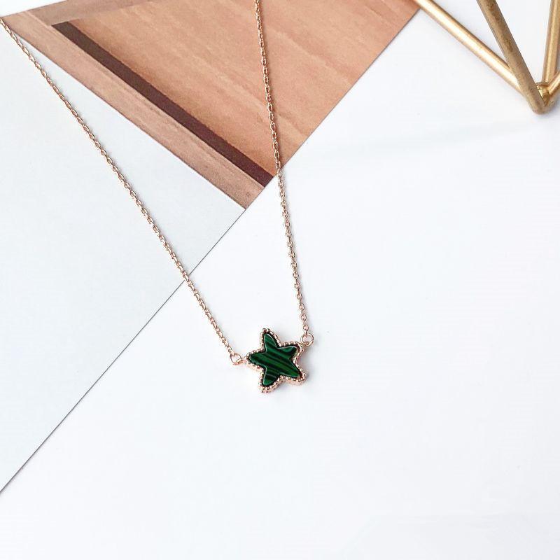 S925 Sterling Silver Necklace Female Star Moon Butterfly Peacock Pendant Clavicle Chain