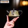280ml Antique Yixing Purple Clay Teapots Handmade Gold Drawing Pot Raw Ore Dahongpao Reducing Roasting Mud Kettle Zisha Tea Set