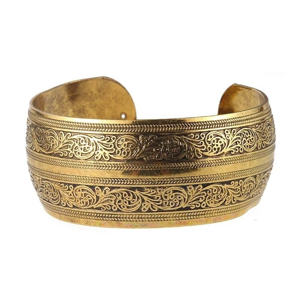 Lotus Silver Opening Bangle Vintage Thai Wrist Jewelry Carved Wide Bracelet Party