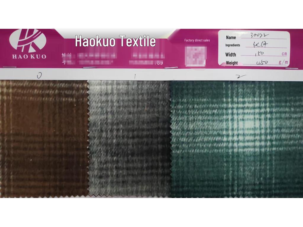Shaoxing Brushed Plaid Fabric Shirt, Seasonal Fashion: Hats, Bags, Shoes, Hazy Plaid Coarse Woolen Collection.