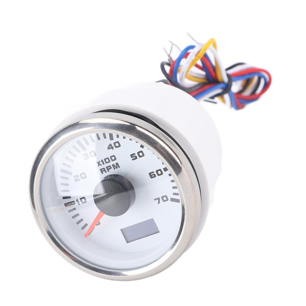 52mm 7000RPM Tachometer with Hourmeter 7 Color Backlight DC 9 32V RPM Gauge for Truck Tractor Car RV Boat