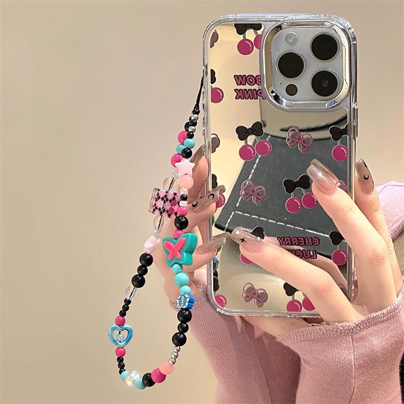 Zhitai 16Promax iPhone Case: Compatible with iPhone 15, includes bracelet and mirror, fits Apple 12 to 14Pro, single-piece design.