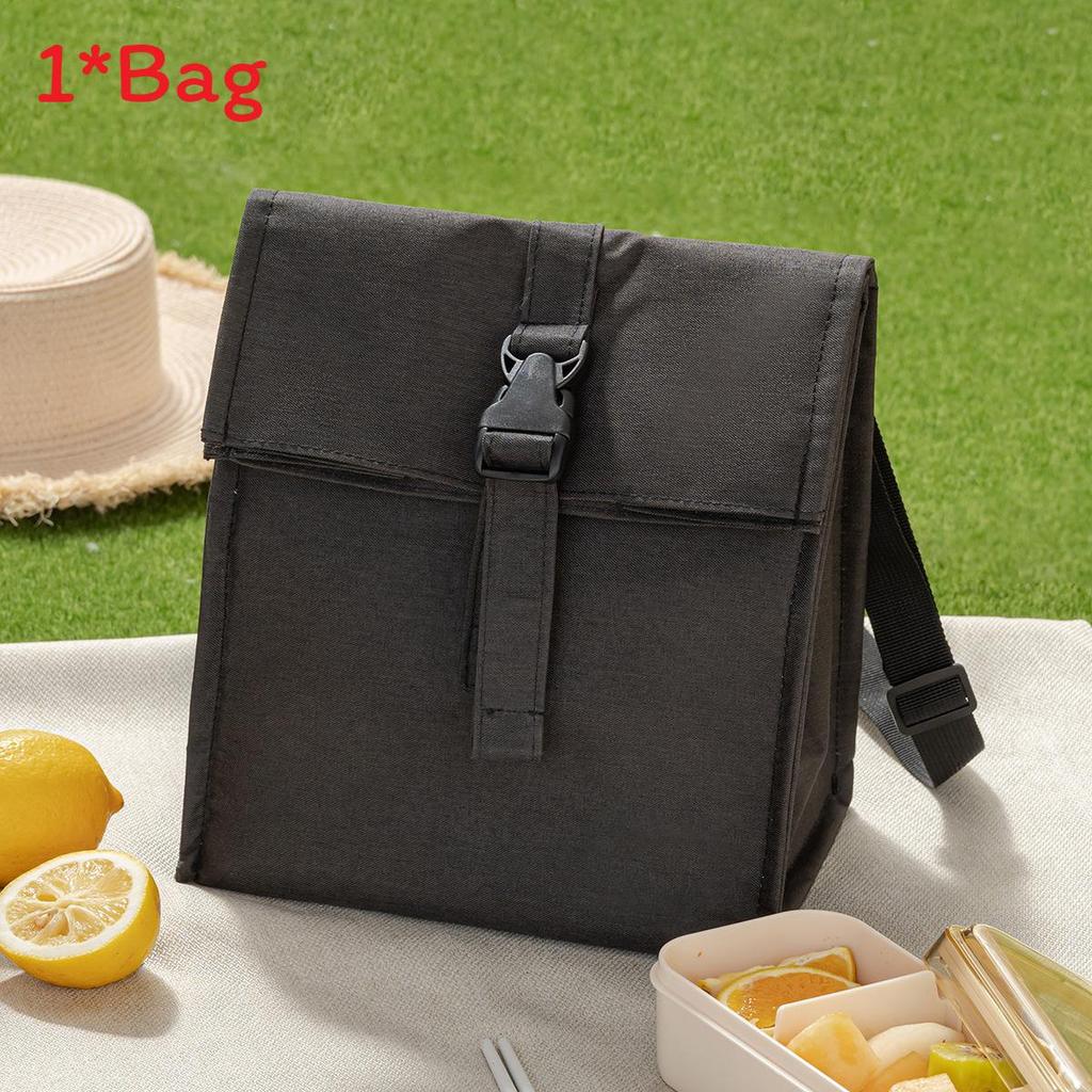

Oxford Cloth Insulated Lunch Bag For Office Workers And Students With Large Capacity And Foldable Design чёрный